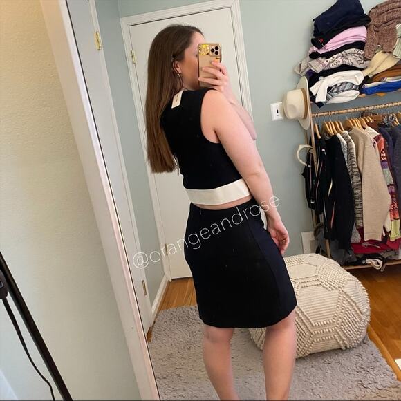 NWT Helmut Lang Black Open Back White Lamb Leather Cocktail Formal Mini Dress 10 - Picture 6 of 14